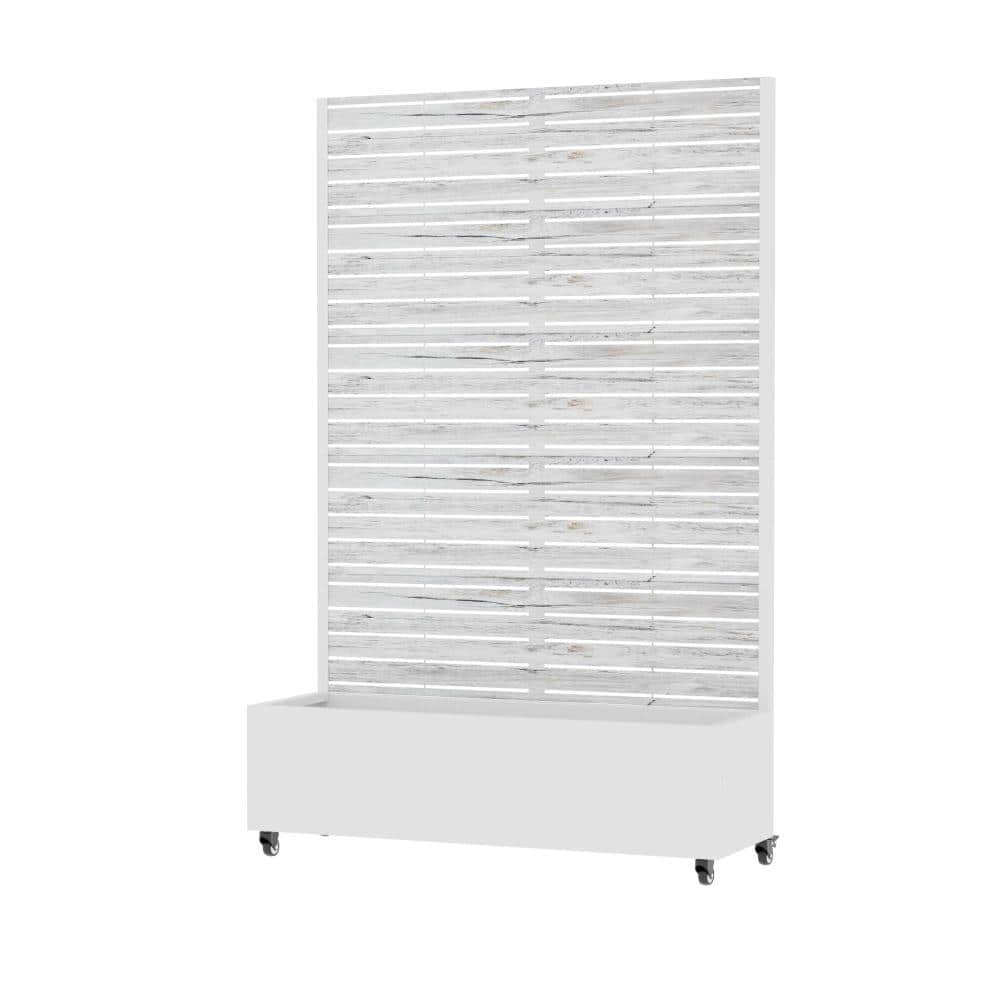 PexFix 72 in. H x 47 in. W Weathered White Planter Box with