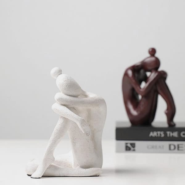 Meditation Girl Decorative Bookends, Heavy Duty Resin Book Stoppers Set of 2