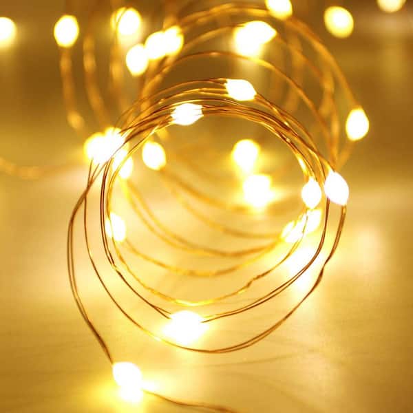 10M/33FT 100LED Solar powered Warm White Copper Wire Outdoor String Fairy Light 