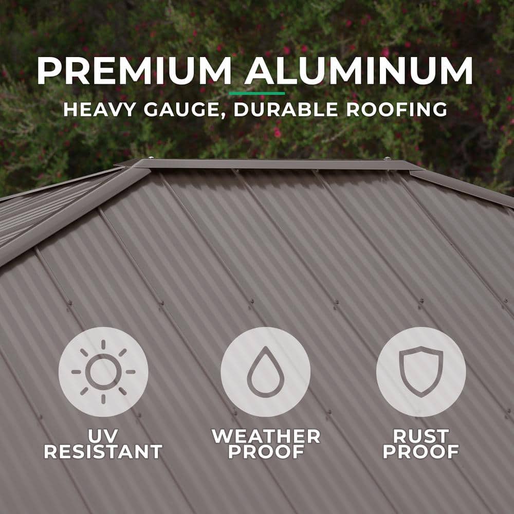 Cedar and Mocha Aluminum Roof 10' x 10' Gazebo