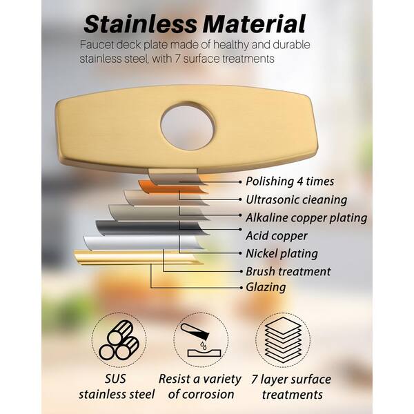 Uxcell 6 Inch Hole Cover Deck Plate Escutcheon For 1 Or 3 Hole Bathroom