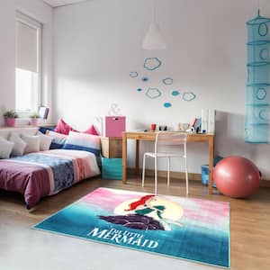 Ariel The Little Mermaid Multi-Colored 5 ft. x 7 ft. Indoor Polyester Area Rug