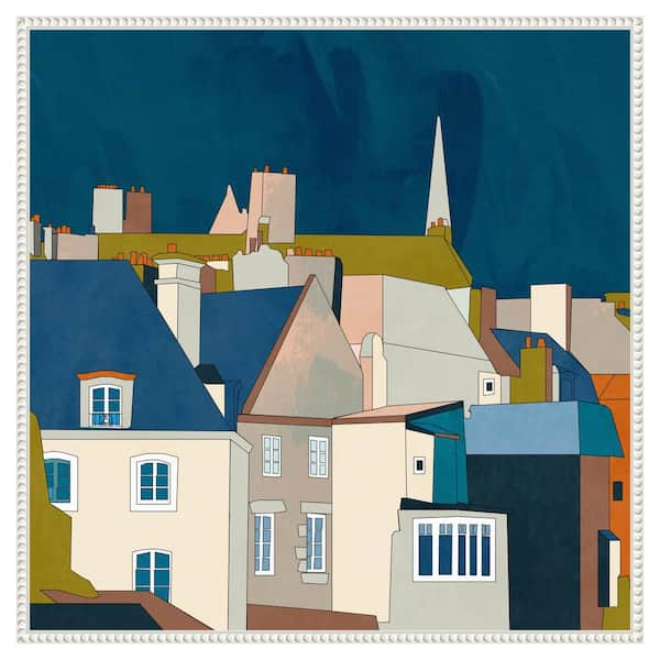 Amanti Art Saint Malo Cityscape by Ana Rut Bre 1-Piece Floater Frame Giclee Culture Canvas Art Print 30 in. x 30 in.