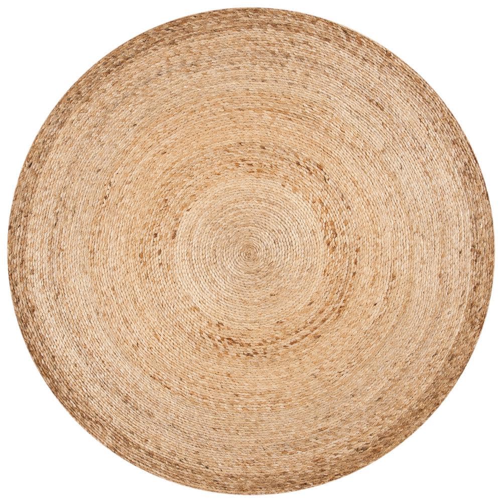 SAFAVIEH Natural Fiber Beige 11 ft. x 11 ft. Solid Color Round Area Rug ...