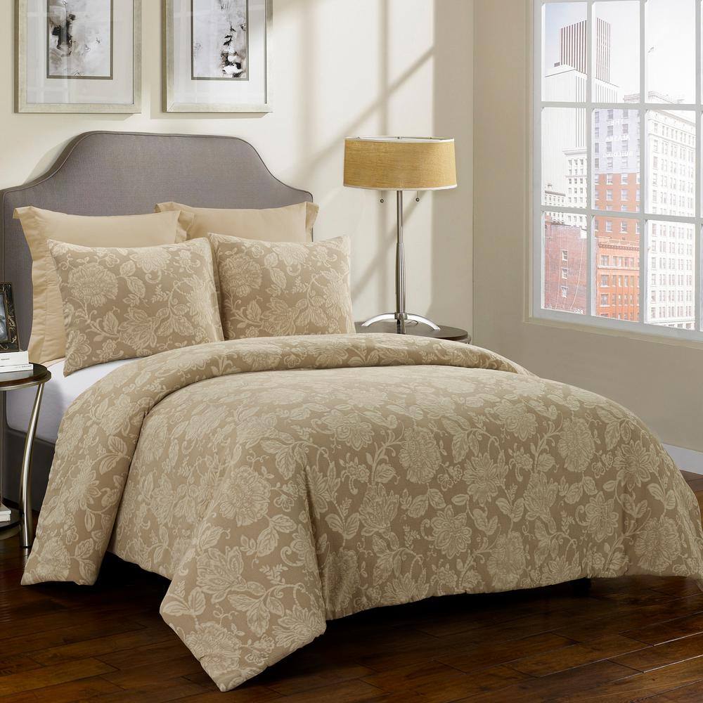 DONNA SHARP Amadora 3-Piece Cappuccino Cotton King Comforter Set Y00403 ...