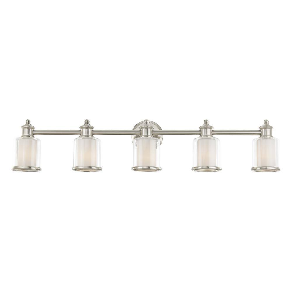 Elegant Brushed Nickel 5-Light Vanity Fixture with Dimmable Feature