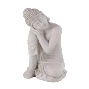 20 in. Magnesium Oxide Indoor Outdoor Meditating Buddha Garden Sculpture