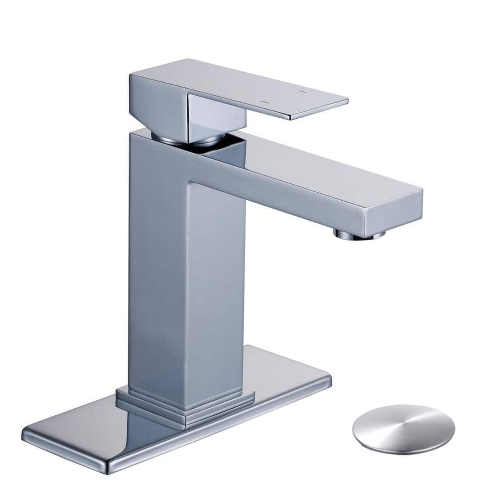 Single Handle Single Hole Bathroom Faucet with Pop-Up Drain and Supply Line Included in Polished Chrome price history on PriceWatchPro