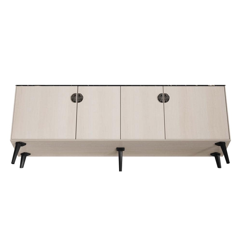 Haley 78.7" Black and White Mid-Century Modern Sideboard