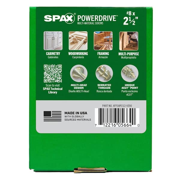 SPAX #8 x 2-1/2 in. PowerDrive Interior T25 T-Star Flat Head