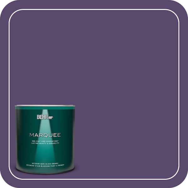 BEHR MARQUEE 1 qt. #P570-7 Proper Purple One-Coat Hide Semi-Gloss Enamel Interior Paint & Primer
