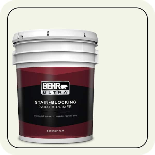 BEHR ULTRA 5 gal. #GR-W10 Calcium Flat Exterior Paint & Primer