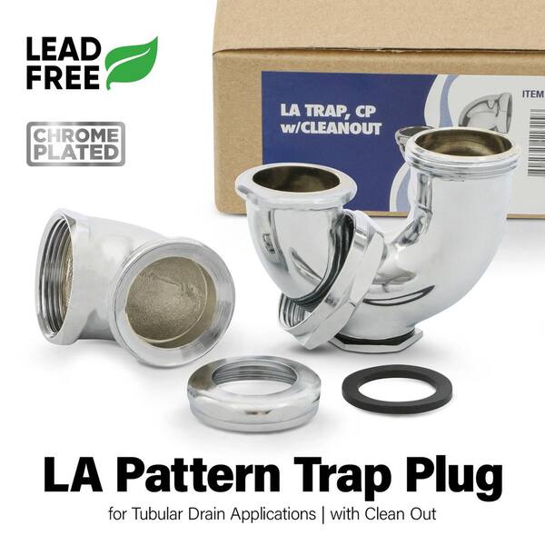 PLUMBFLEX 1-1/2 in. IPS x 1-1/4 in. LA Pattern Trap with Drain