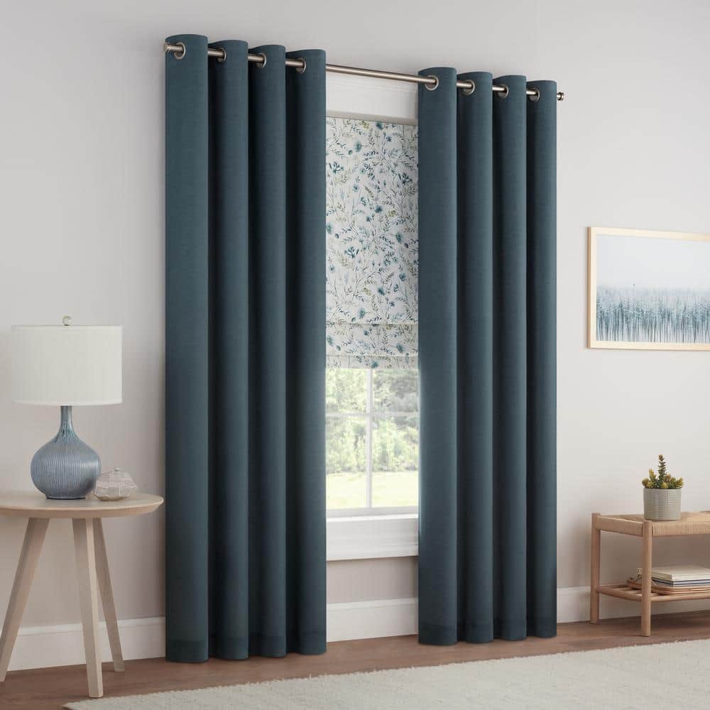 Marine Botanical Blackout Cordless Roman Shade 64x35