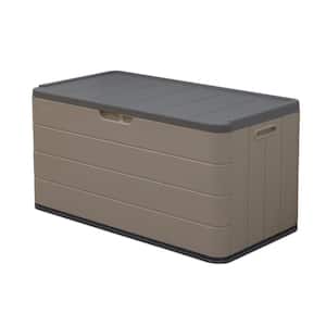 46 in. W x 24 in. D x 24 in. H Small Plastic Outdoor Storage Cabinet in Coffee