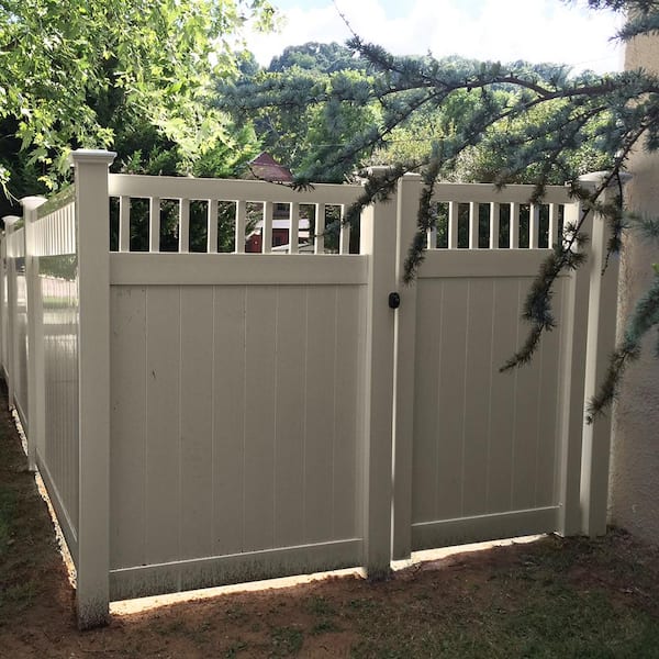 Mason 7 ft. H x 6 ft. W Khaki Vinyl Privacy Fence Panel Kit