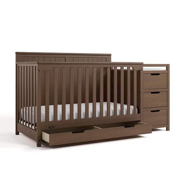 Hadley Hazelnut 5-in-1 Convertible Crib and Changer with Drawer