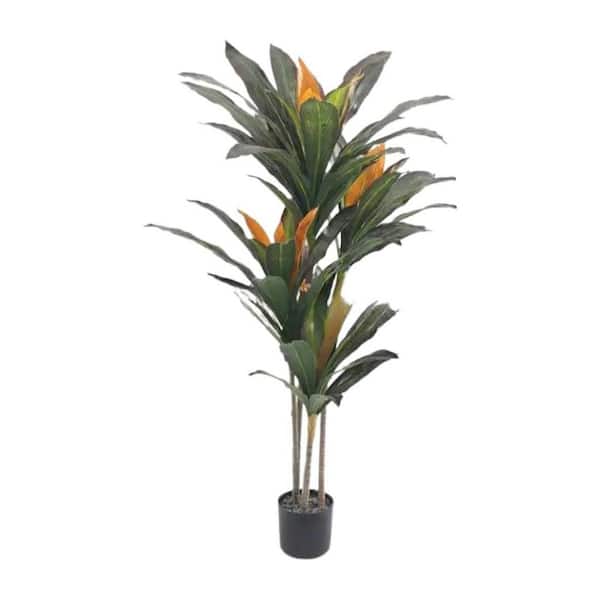 3.4FT Artificial Dracaena Tree,Fake Plants with Planter,Reshaped Leaves,Large Artificial Trees