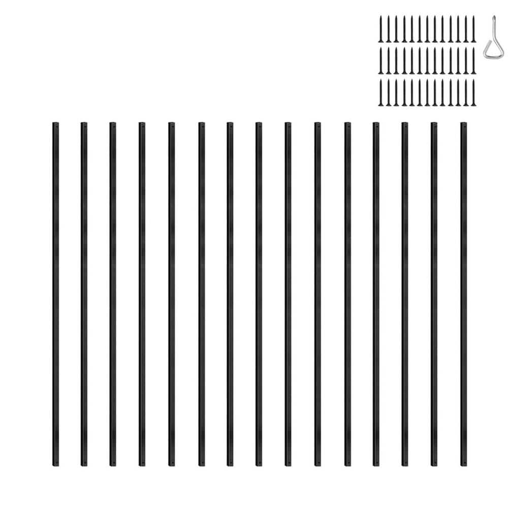 44 in. H x 0.5 in. W Satin Black Wrought Iron Stair Railing Kit for Indoor Stairs 15-Pack Aluminum price history on PriceWatchPro