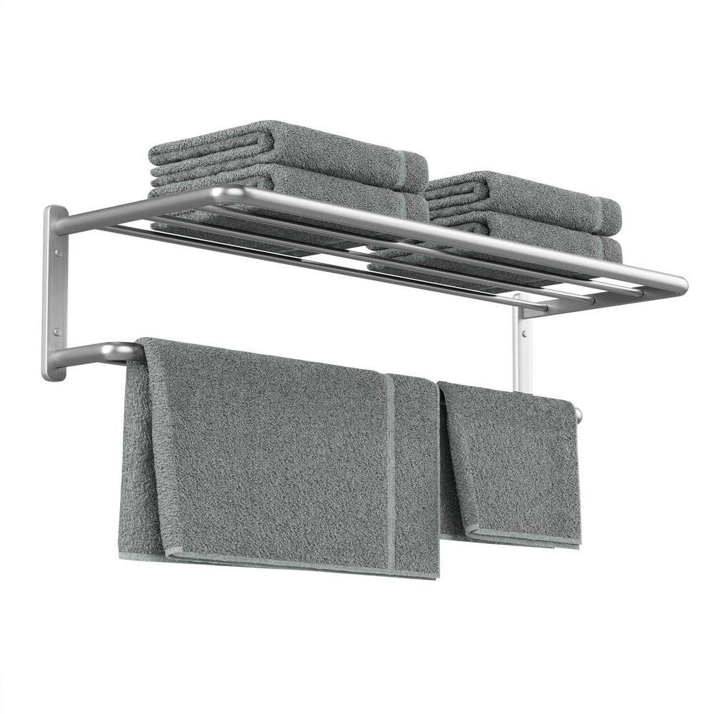 Delnavik 2-Piece Aluminum Alloy 6-Bar Towel Rack Modern Style Wall ...