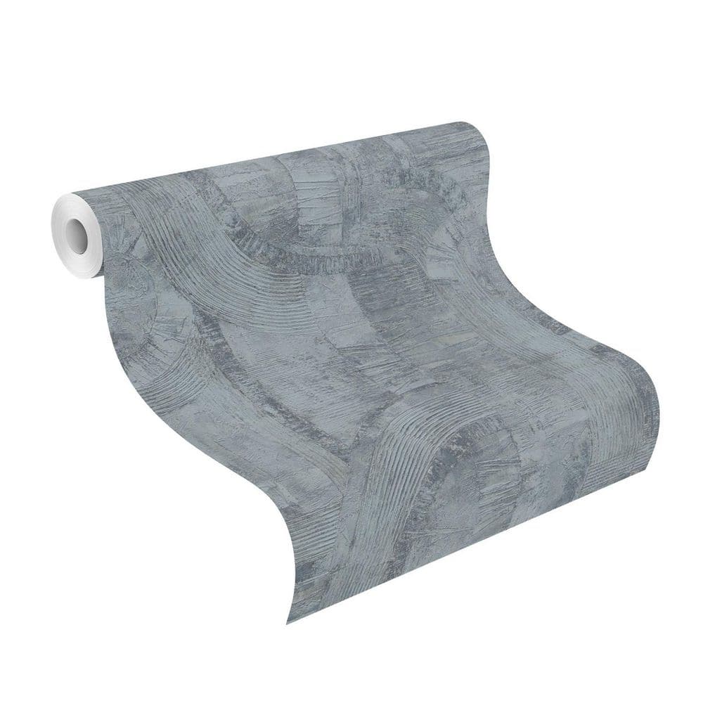 Abe Blue-Grey Textured Non-Woven Wallpaper