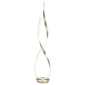 55 in. Gold Ribbon-Shaped Dimmable Column Integrated LED Floor Lamp