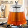 Creative Home 600 ml, 20 oz. (2.7 cup) Clear Glass Tea Pot with Stainless  Steel Removable Lid and Infuser Basket 01165 - The Home Depot