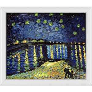 Starry Night Over the Rhone by Vincent Van Gogh Galerie White Framed Nature Oil Painting Art Print 24 in. x 28 in.