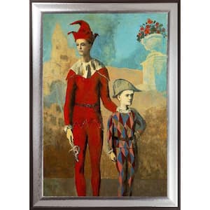 Acrobat and young harlequin by Pablo Picasso Magnesium Framed People Oil Painting Art Print 29.25 in. x 41.25 in.