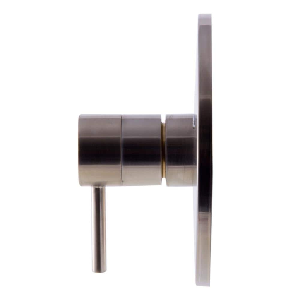 Brushed Nickel Round Single-Handle Shower Mixer with Lever