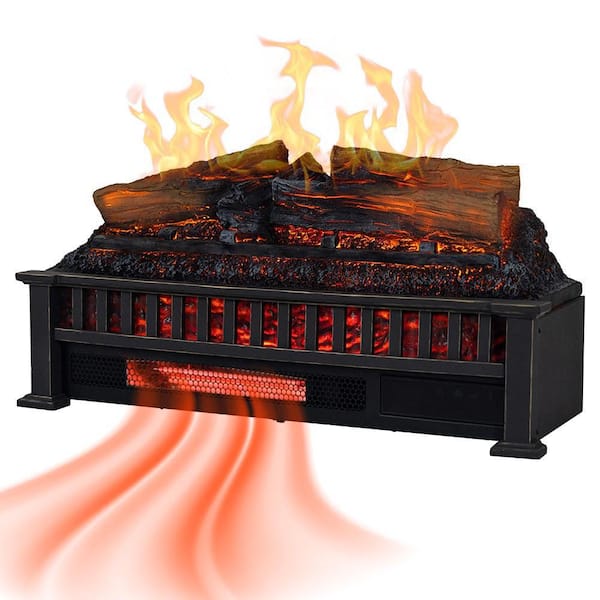27 in. Infrared Smart Wi-Fi & Remote Control Electric Fireplace Log Set with LED Flames, Crackling Sound