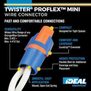 Twister ProFLEX Mini Wire Connector 343 O/B, 500/Jar