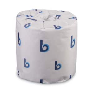4 in. x 3 in. White Septic Safe 2-Ply Toilet Paper, 400-Sheets Per Roll, (9-Rolls/Carton)