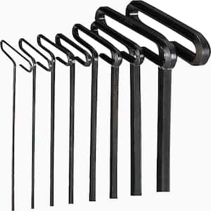 Std Grip Hex T-Key Allen Wrench - 8-Pieces Set Metric MM Sizes 2-10 (9 in. Shaft)
