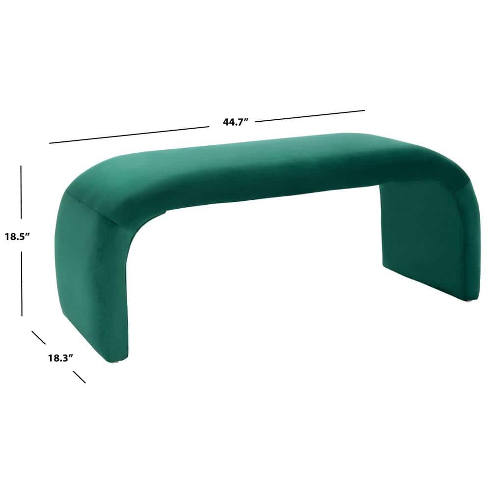Tenko Luxe Emerald Velvet Modern Glam Accent Bench