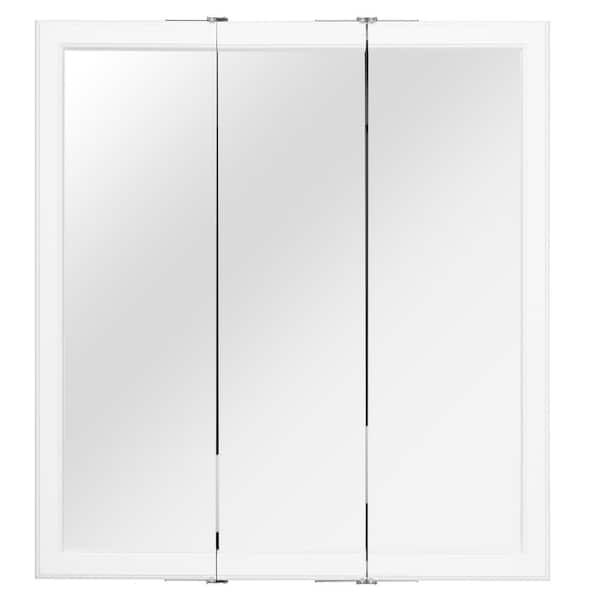 TRUporte Ryde 24 in. Surface Mount White Medicine Cabinet with Mirror