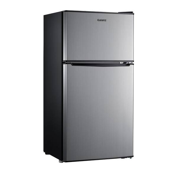 Galanz 4.0 cu. ft. Mini Refrigerator with Double Door in Stainless Look