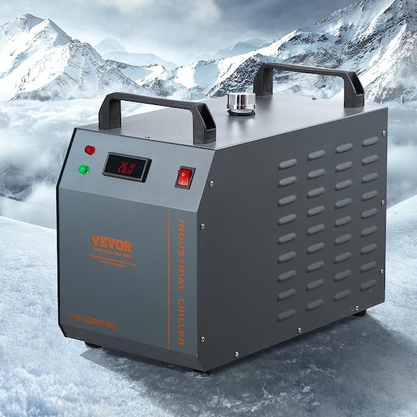 Industrial Water Chiller 150-Watt Air-Cooled Industrial Water Cooler with 12L Water Tank Capacity 18 L/min Max Flow Rate