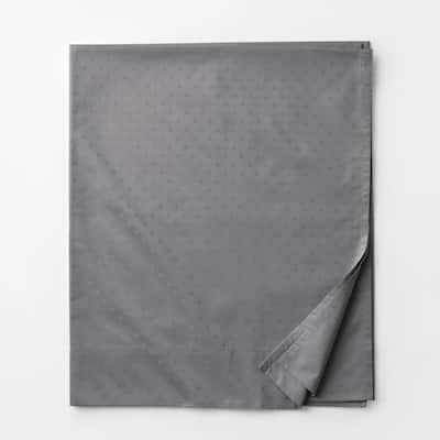 Legends Luxury Dot Gray Smoke 500-Thread Count Cotton Sateen Queen Flat Sheet