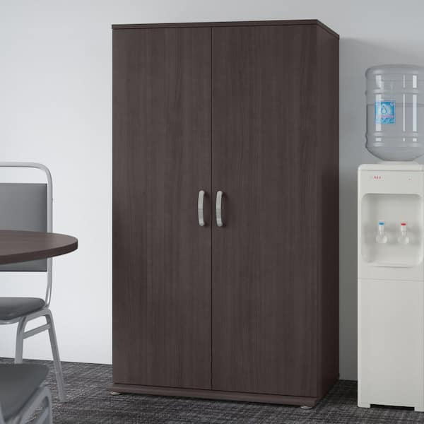 Unbranded Universal Storm Gray 61.81 in. Accent Storage Cabinet with Doors and Shelves