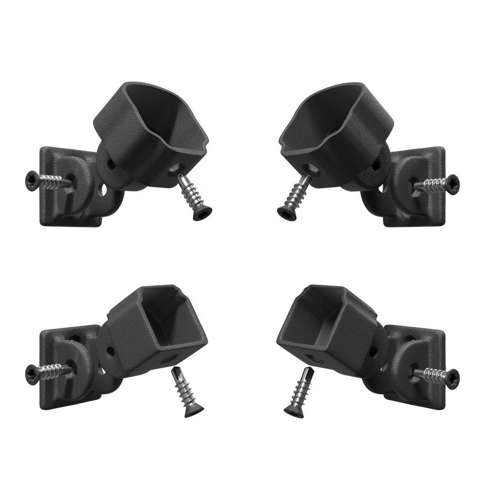 ULTRA MAX Adams Textured Black Aluminum Stair Railing Bracket Kit (4