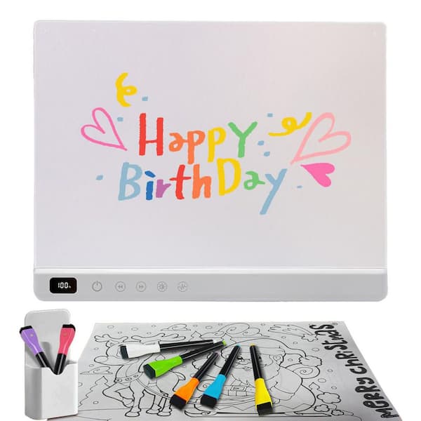 LED Light-Up Dry Erase Board – 15.75x11.81 Inch Acrylic Note Board With 7 Colors, 4 Modes, Stand & Markers