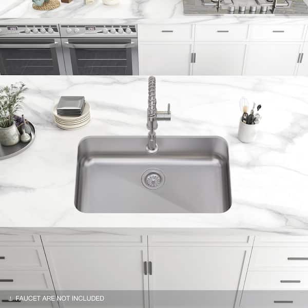 Glacier Bay 32 in. Undermount Single Bowl 18-Gauge Stainless Steel