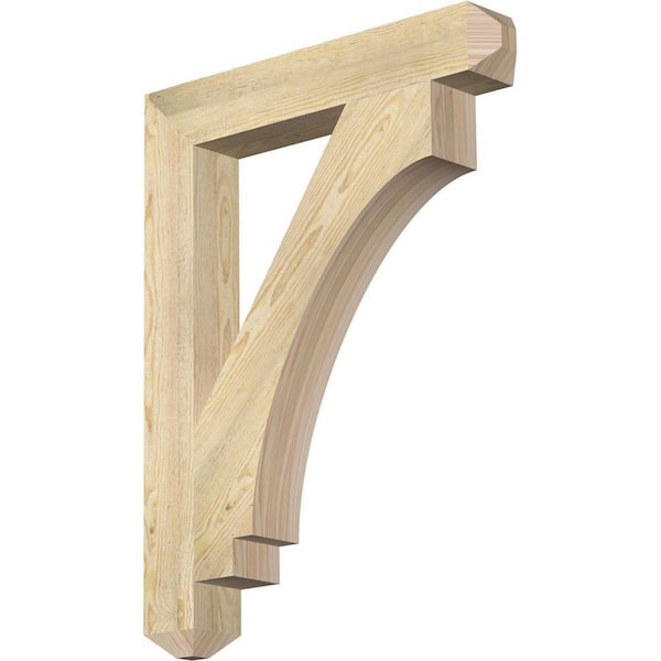 Ekena Millwork 4 in. x 34 in. x 26 in. Douglas Fir Imperial Craftsman Rough Sawn Bracket