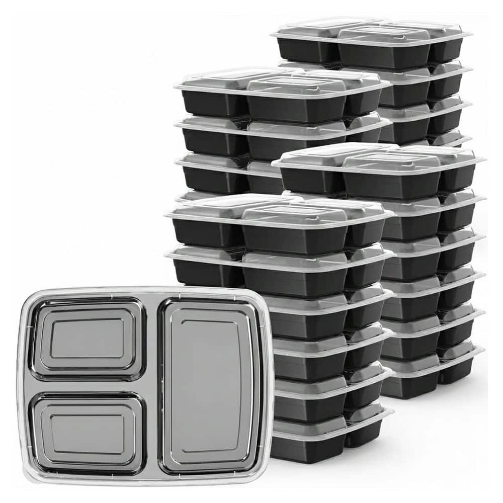 Anqtovp Plastic Meal Prep Food Containers with Lids Leakproof 3