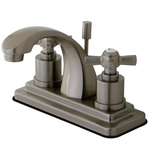 Kingston Brass Millennium 4 in. Centerset 2-Handle Bathroom Faucet in Brushed Nickel