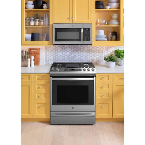 GE 30 in. 5.3 cu. ft. Slide-In Gas Range in Stainless Steel with Griddle  JGSS66SELSS - The Home Depot