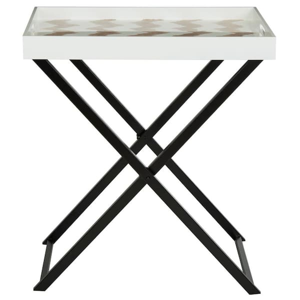 Safavieh Abba Warm Grey and White Tray Side Table