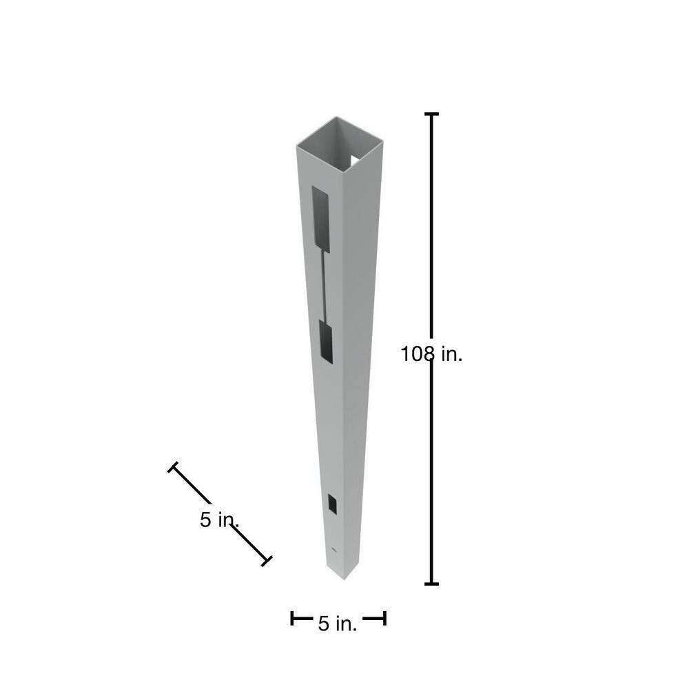 Gray Vinyl Line Fence Post for Outdoor Privacy Fencing