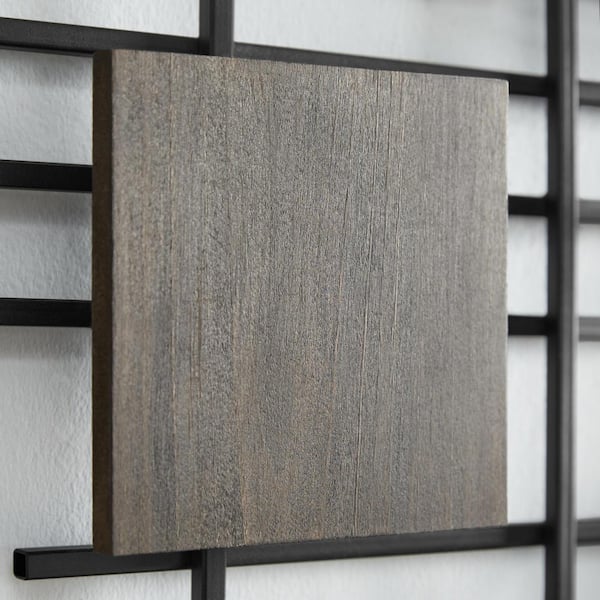 StyleWell Modern Metal and Wood Dimensional Wall Art (48 in. W x